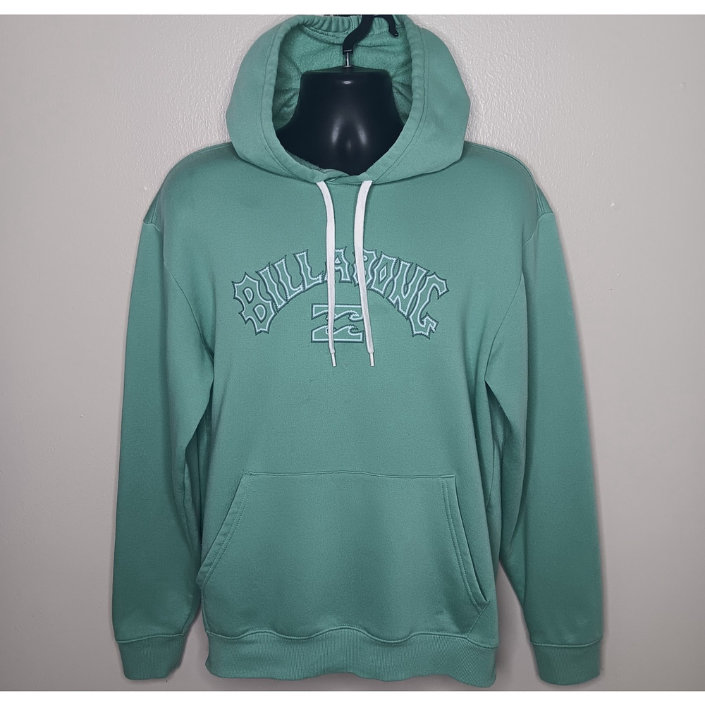 Billabong Adult Mediun Hoodie Pullover Sweatshirt Green Surf Beach Relax Fit